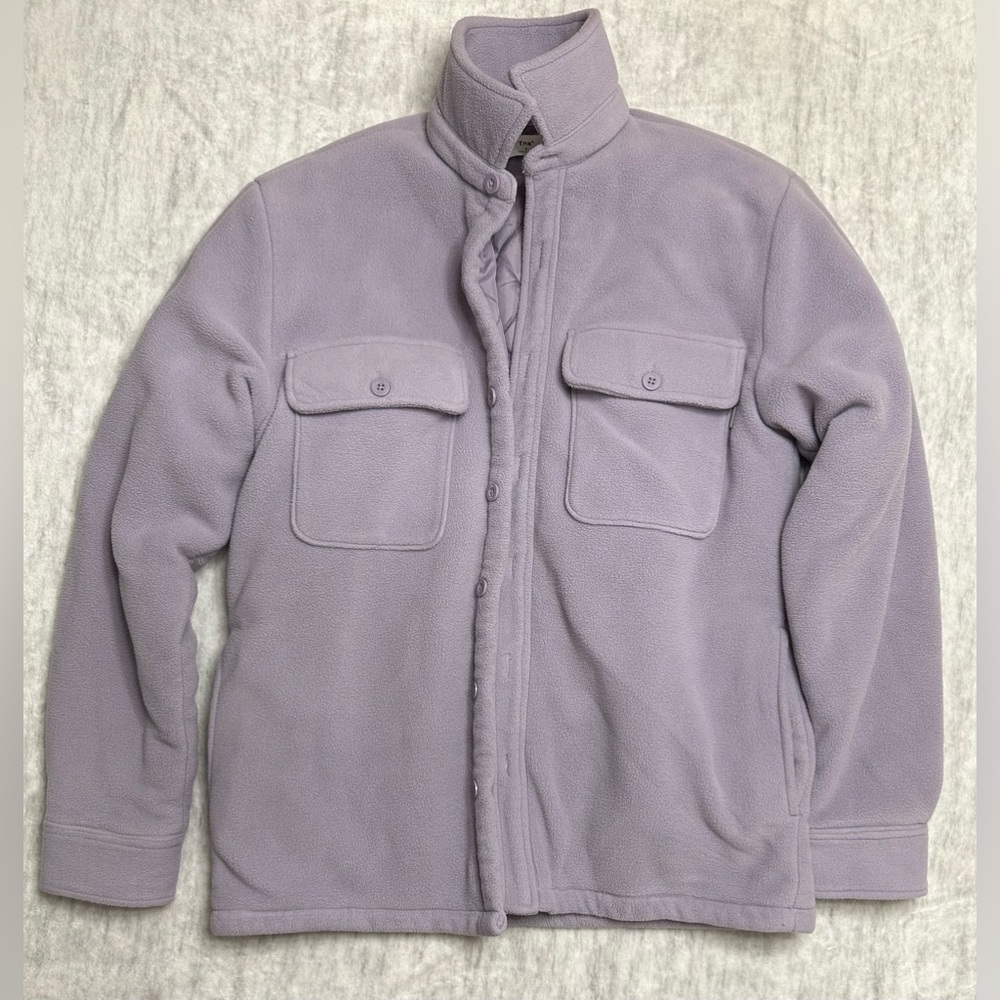 Aritzia TNA Polar Fleece Quilted Jacket Shacket Lined Utility Size 2